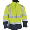 VIZWELL VW135Y Softshell jas  ademend  wind- en waterdicht  Geel / Marine