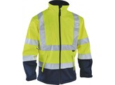 VIZWELL VW135Y Softshell jas  ademend  wind- en waterdicht  Geel / Marine