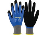 Asatex N110 Gant Nitrile Tricote Fin avec Micromousse Bleu/Noir