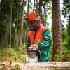 Casque de securite forestier Climax orange 6 points  DIN4840  sangle