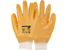 Asatex 03400V Nitrile Yellow glove  tricot cuff  Closed back