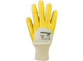 Asatex 03400 Gants en nitrile jaune Bordure en tricot  dos ouvert