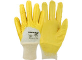 Asatex 03400 Gants en nitrile jaune Bordure en tricot  dos ouvert