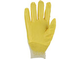 Asatex 03400 Gants en nitrile jaune Bordure en tricot  dos ouvert