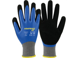 Asatex N110 Fine Knitted Nitrile Glove with Microfoam Blue/Black