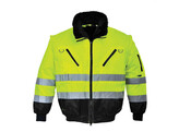 Portwest PJ50YBR - Hi-Vis 3-in-1 Pilot Jacket Yellow/Black