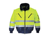 Portwest PJ50YNR - Hi-Vis 3-in-1 Pilotjack Geel/Marine - 4XL