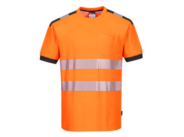 Portwest T181 - PW3 Hi-Vis Vision T-Shirt Short Sleeve Orange/Grey