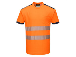 Portwest T181 - PW3 Hi-Vis Vision T-Shirt Korte Mouw Oranje/Marine - S