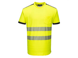 Portwest T181 - PW3 Hi-Vis Vision T-Shirt Short Sleeve Yellow/Black