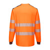 Portwest T185 - PW3 Hi-Vis Vision T-Shirt Long Sleeve Orange/Black