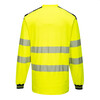 Portwest T185 - T-Shirt PW3 Hi-Vis Vision manches longues jaune/noir