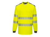 Portwest T185 - T-Shirt PW3 Hi-Vis Vision manches longues jaune/noir