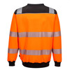 Portwest PW379 - PW3 Sweatshirt Hi-Vis avec col rond Orange/Noir