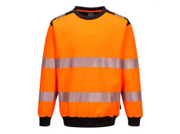 Portwest PW379 - PW3 Sweatshirt Hi-Vis avec col rond Orange/Noir