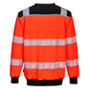 Portwest PW379 - PW3 Hi-Vis sweatshirt met ronde hals Rood/Zwart - S