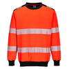 Portwest PW379 - PW3 Hi-Vis sweatshirt met ronde hals Rood/Zwart - S