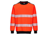 Portwest PW379 - PW3 Hi-Vis sweatshirt met ronde hals Rood/Zwart - S