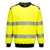 Portwest PW379 - PW3 Hi-Vis crew neck sweatshirt Yellow/Black