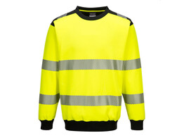 Portwest PW379 - PW3 Hi-Vis crew neck sweatshirt Yellow/Black