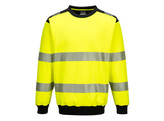 Portwest PW379 - PW3 Hi-Vis crew neck sweatshirt Yellow/Black