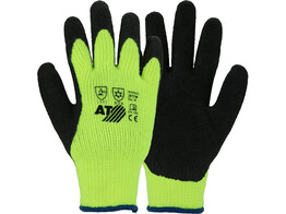 Asatex 3675W  Gant d hiver en tricot  noir / jaune fluo