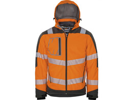 Vizwell VW268O veste softshell d hiver orange-gris