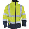 VIZWELL VW135Y Softshell jacket  breathable  wind and waterproof  Yellow / Navy