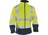 VIZWELL VW135Y Softshell jas  ademend  wind- en waterdicht  Geel / Marine - 4XL