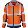 VIZWELL VW177PO Winter Softshell Jackke Orange / Marine - 5XL