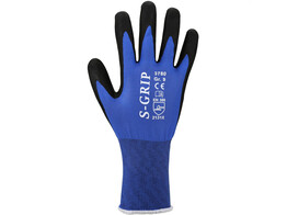 Asatex 3780  fine knitted glove with strong Natural latex coating  Blue / Black