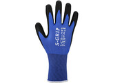 Asatex 3780  fine knitted glove with strong Natural latex coating  Blue / Black